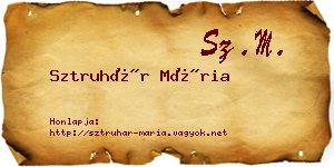 Sztruhár Mária névjegykártya
