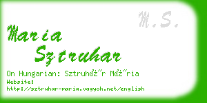 maria sztruhar business card